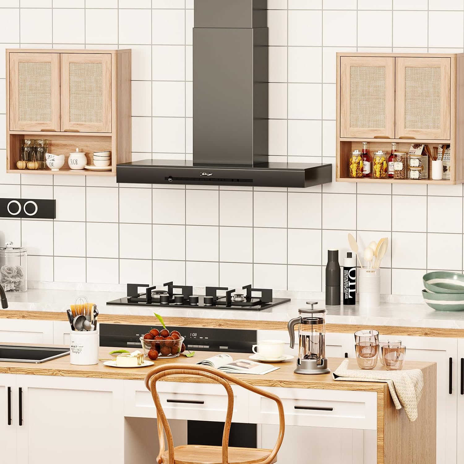 Modern Farmhouse Charm | Fluted Wall-Mounted Bathroom Storage Cabinet