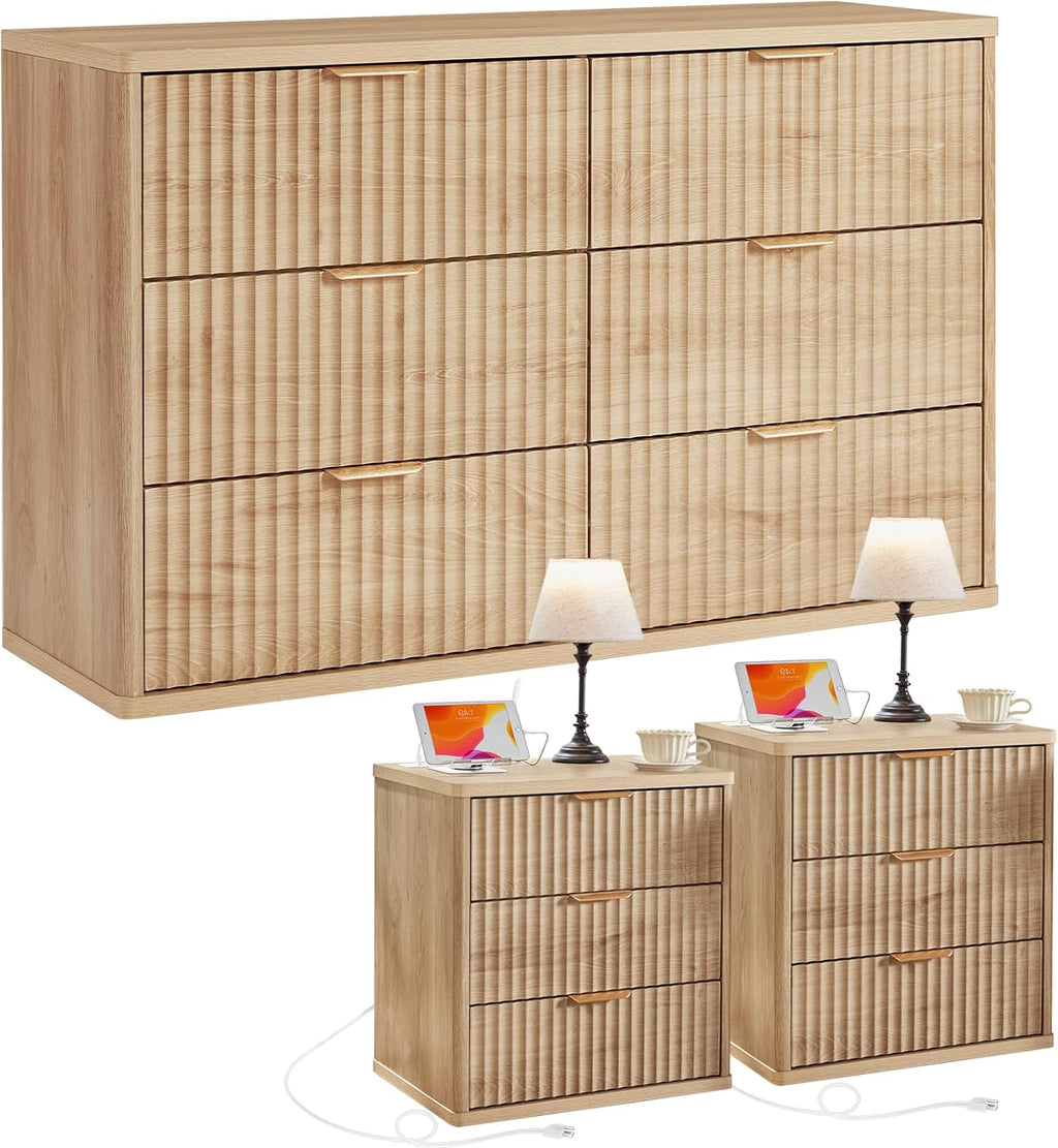 Natural Charm | Modern Wooden Dresser with Spacious Storage Drawers