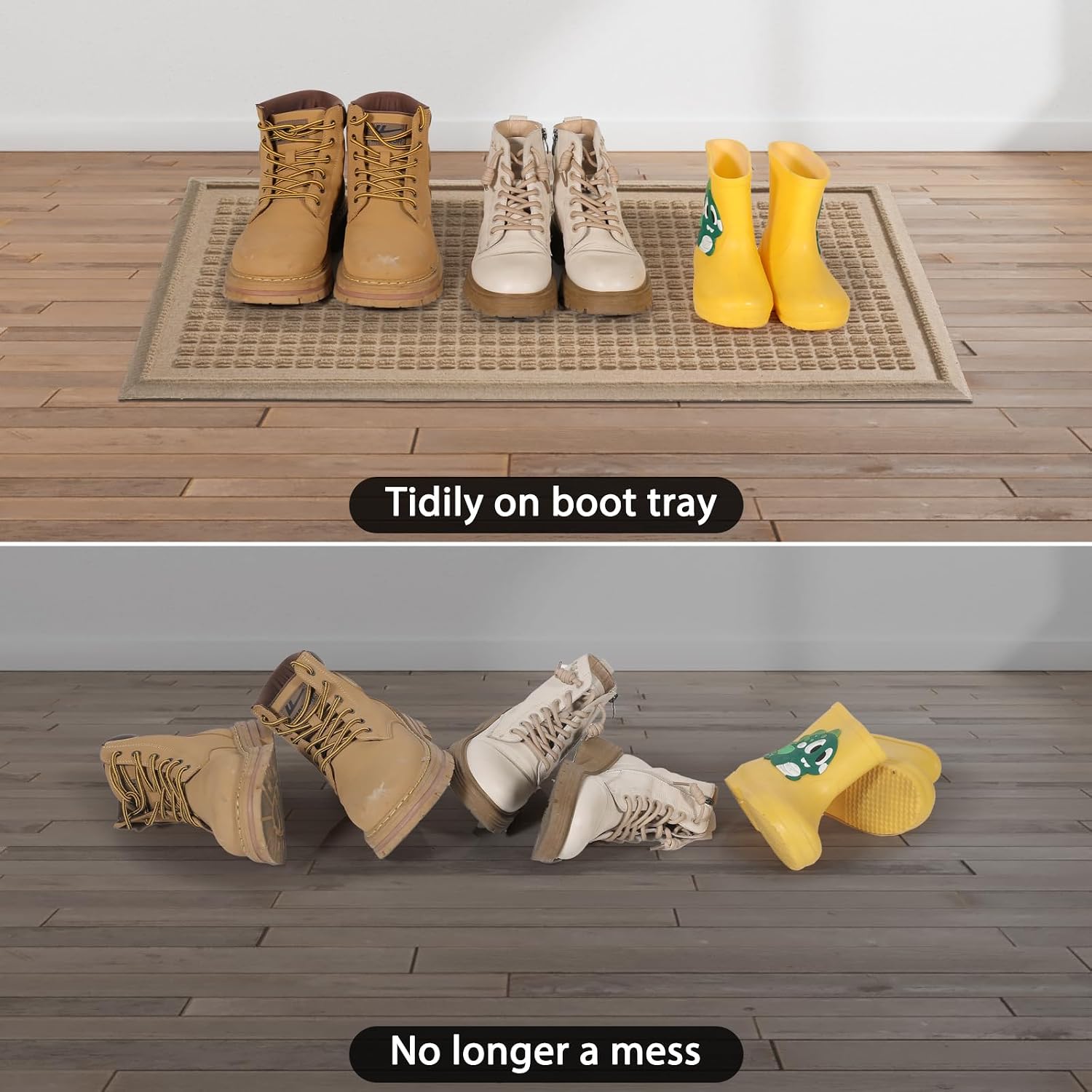 Clean Entryway | Waterproof Non-Slip Boot Tray for Shoes & Muddy Footwear