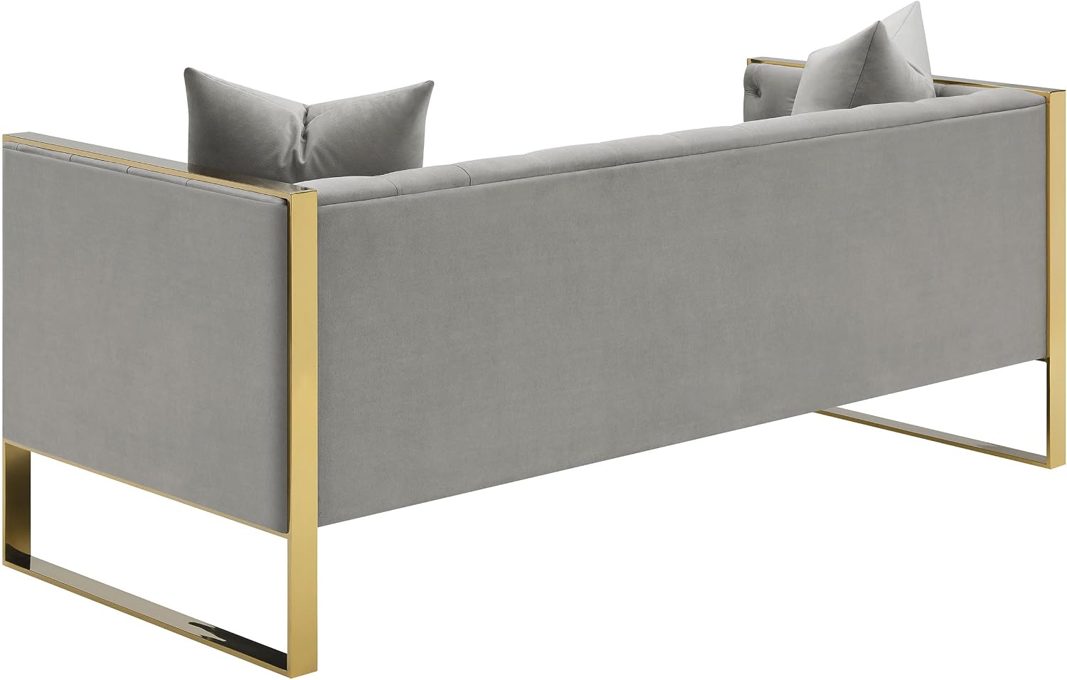 Modern Glamour | Tufted Velvet Sofa with Gold Accents