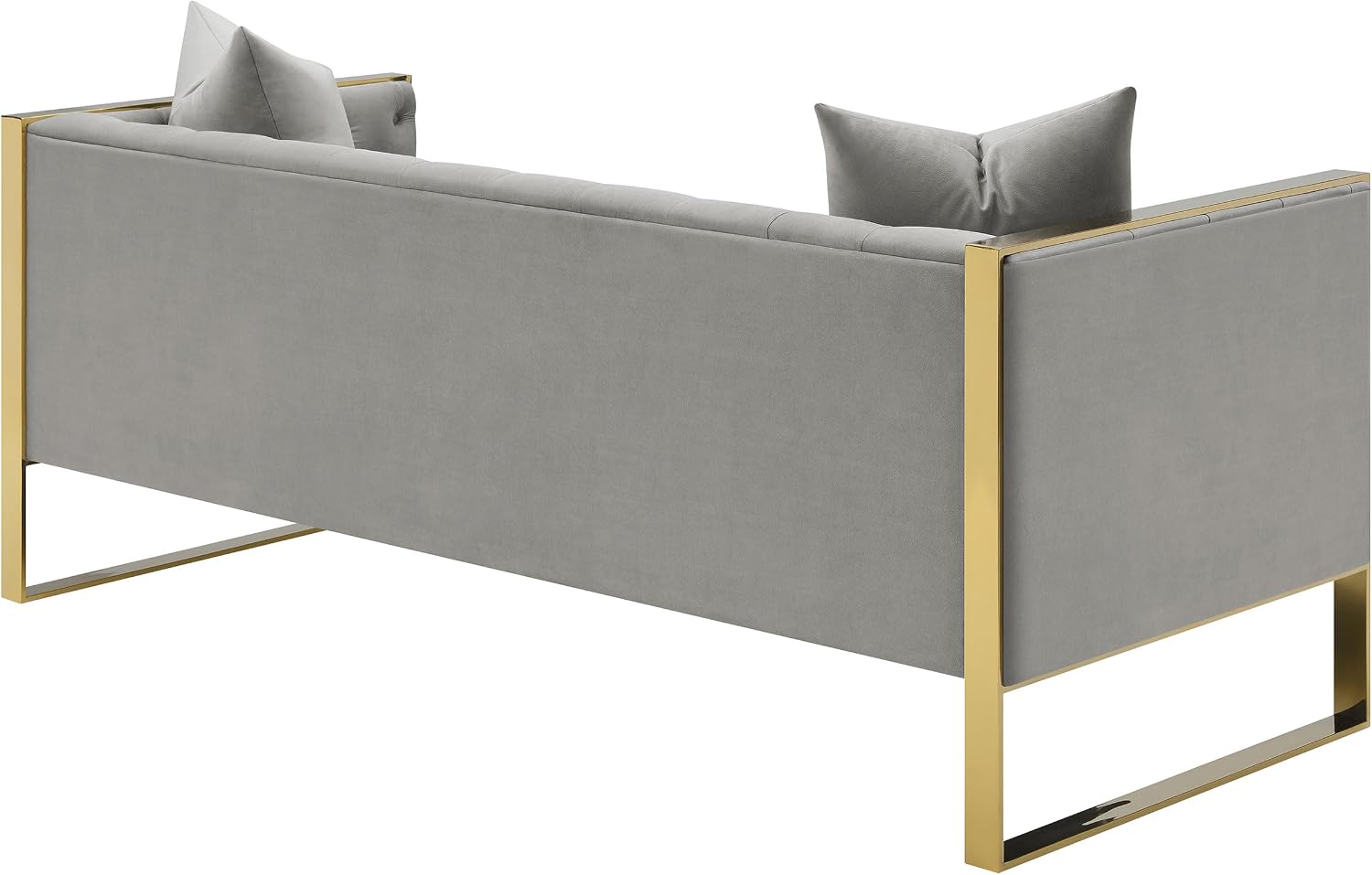 Modern Glamour | Tufted Velvet Sofa with Gold Accents