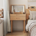 Effortless Beauty | Compact Flip-Top Vanity Desk with LED Mirror