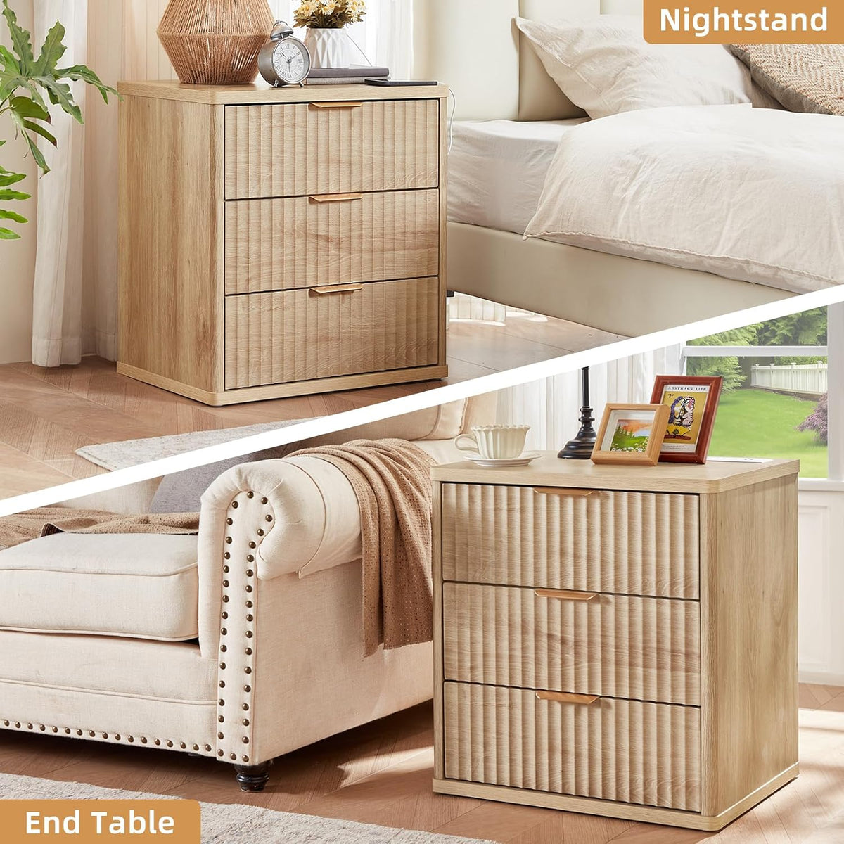Natural Charm | Modern Wooden Dresser with Spacious Storage Drawers