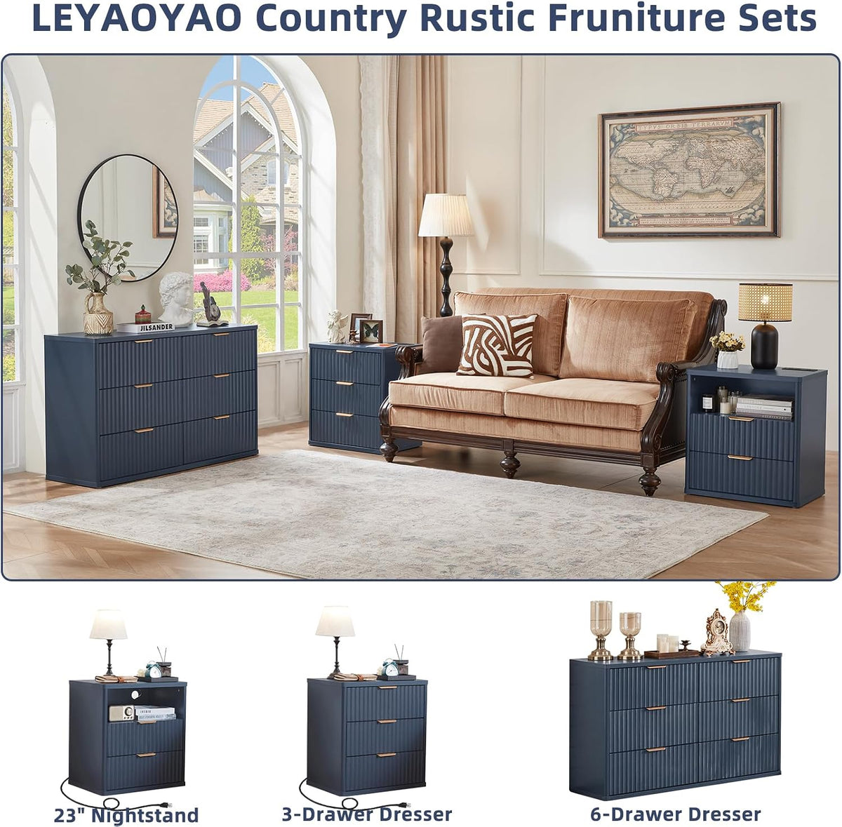 Modern Comfort | LED Nightstand with Charging Station & Storage