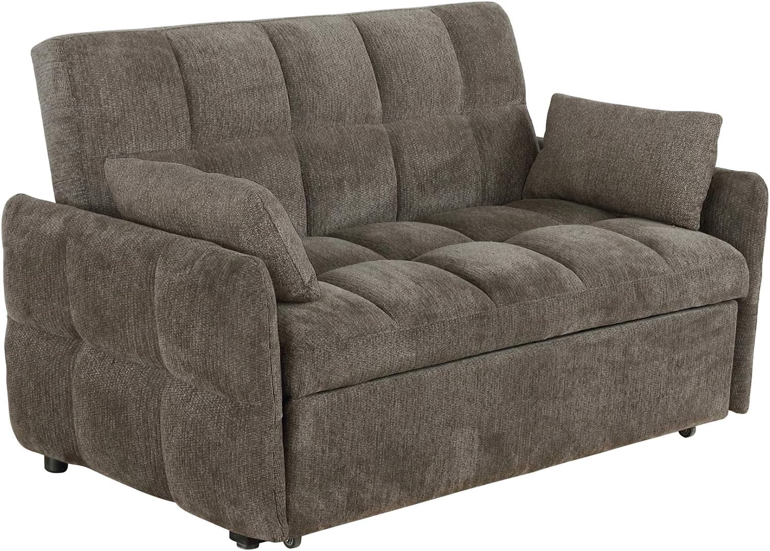 Cozy Comfort | Tufted Chenille Convertible Sofa Bed with Memory Foam