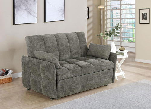 Cozy Comfort | Tufted Chenille Convertible Sofa Bed with Memory Foam