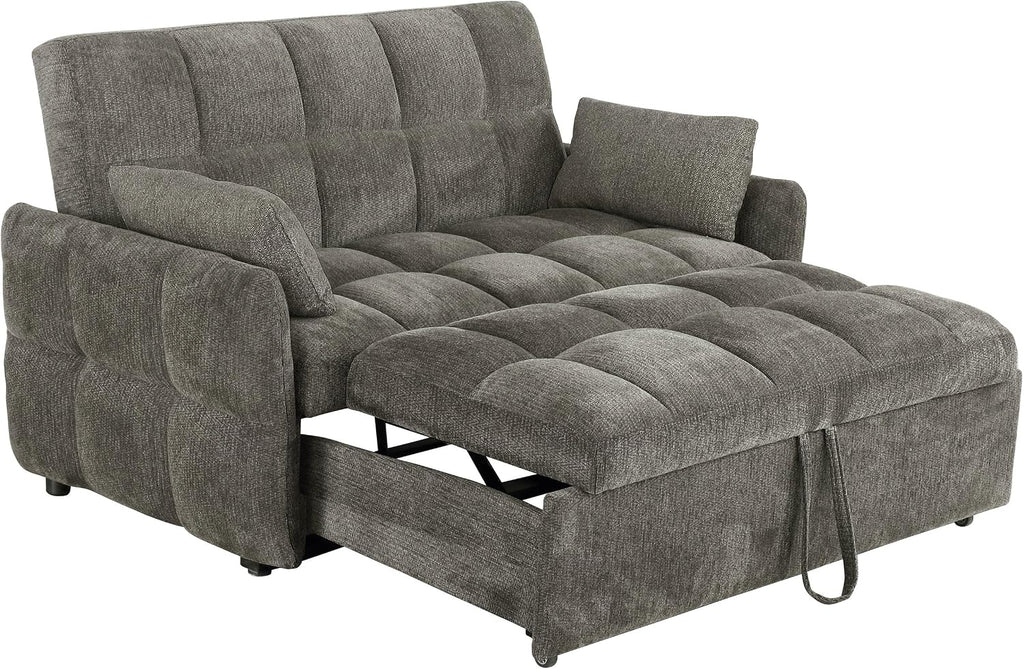 Cozy Comfort | Tufted Chenille Convertible Sofa Bed with Memory Foam