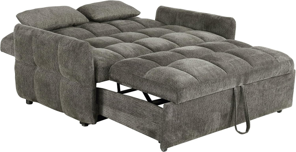 Cozy Comfort | Tufted Chenille Convertible Sofa Bed with Memory Foam